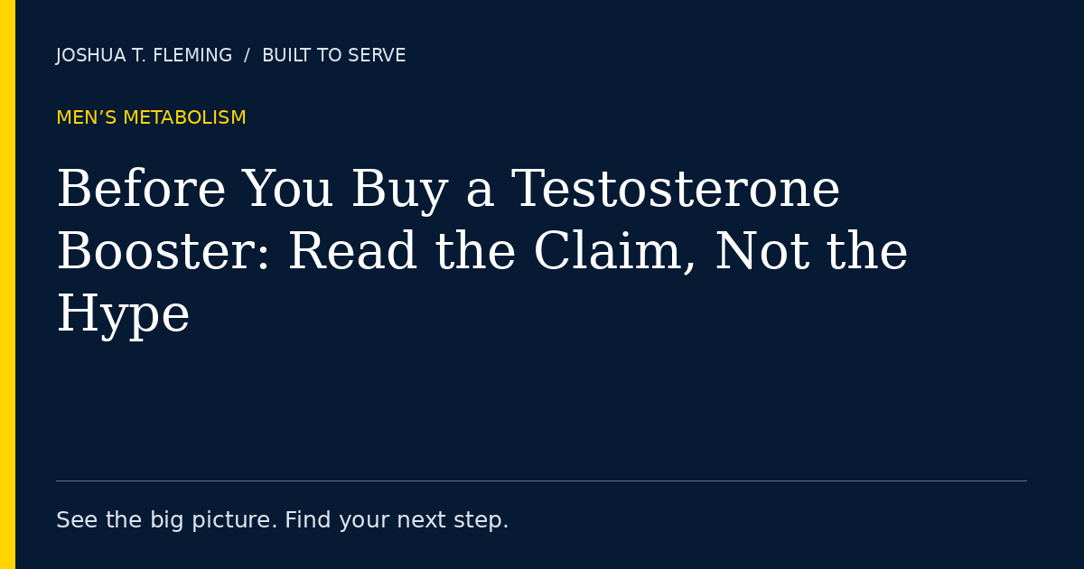 Before You Buy a Testosterone Booster: Read the Claim, Not the Hype